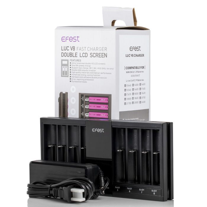 EFEST LUC V8 Double LCD Screen Fast Battery Charger