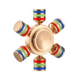 Brass Multi-Color Fidget Hex-Spinner