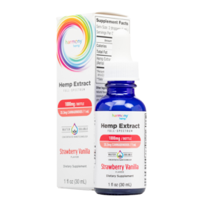 Harmony Hemp 1000mg Water Soluble Concentrated Drops - Strawberry Vanilla