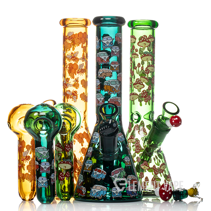 Pulsar 10" Greatest Hits Series Glow Herb Pipe Duo Set