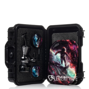 Pulsar 5.75" Bent Neck Waterpipe Smokers Hard Case Travel Set