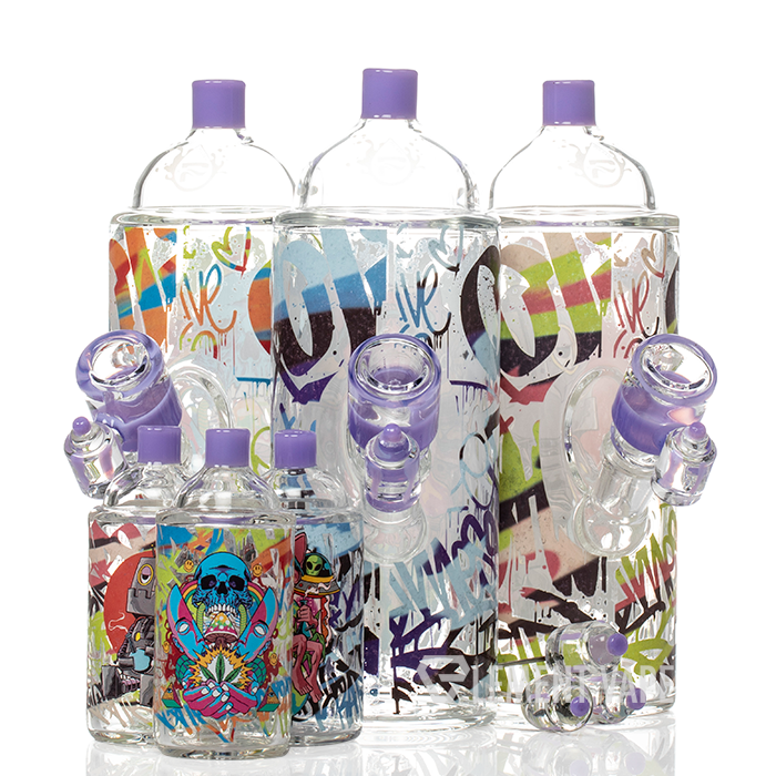 Pulsar 7.5" Graffiti Series Spray Paint Glass Waterpipe Set