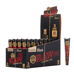 RAW Black Classic King Size Pre-Rolled Cones - 96ct Box