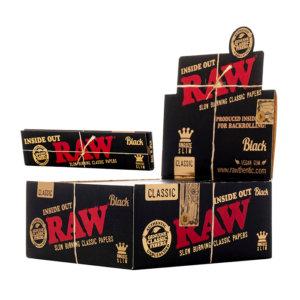 RAW Black Inside Out King Size Slim Rolling Papers - 1600ct Box