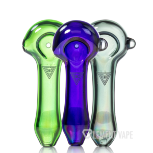 Red Eye Glass 4" Iridescent Large Spoon Pipe