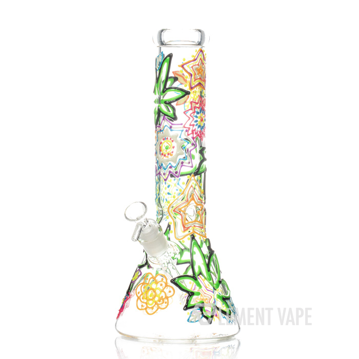 SeshGear 12.75" Mandala Pot Leaf Beaker Bong