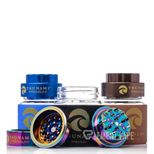 Tsunami Premium Metal Grinder Air Tight Glass Jar