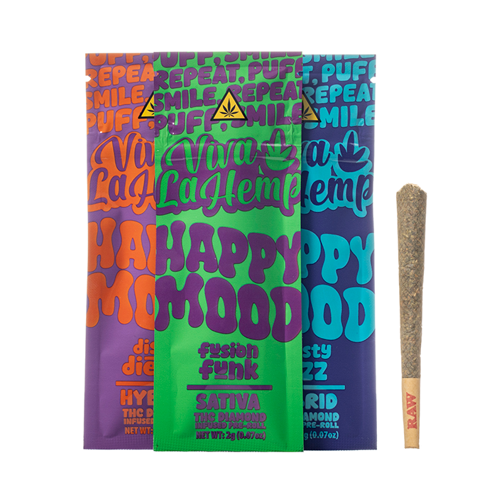 VIVA LA HEMP Happy Mood THC Diamond Infused Prerolls 2G