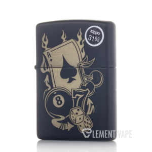 Zippo Matte Black Gambling Lighter - 49257
