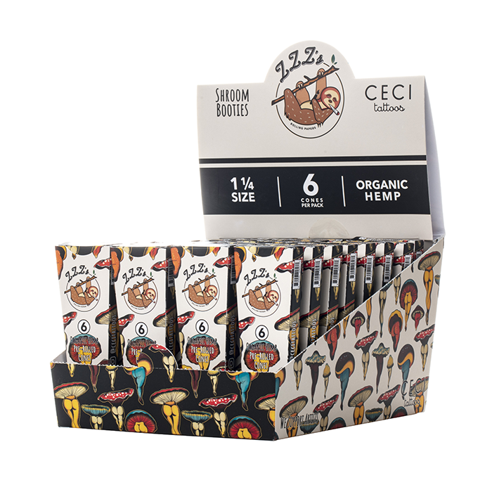 ZZZs Shroom Booties 1-1/4 Pre Rolled Cones - 192ct Box