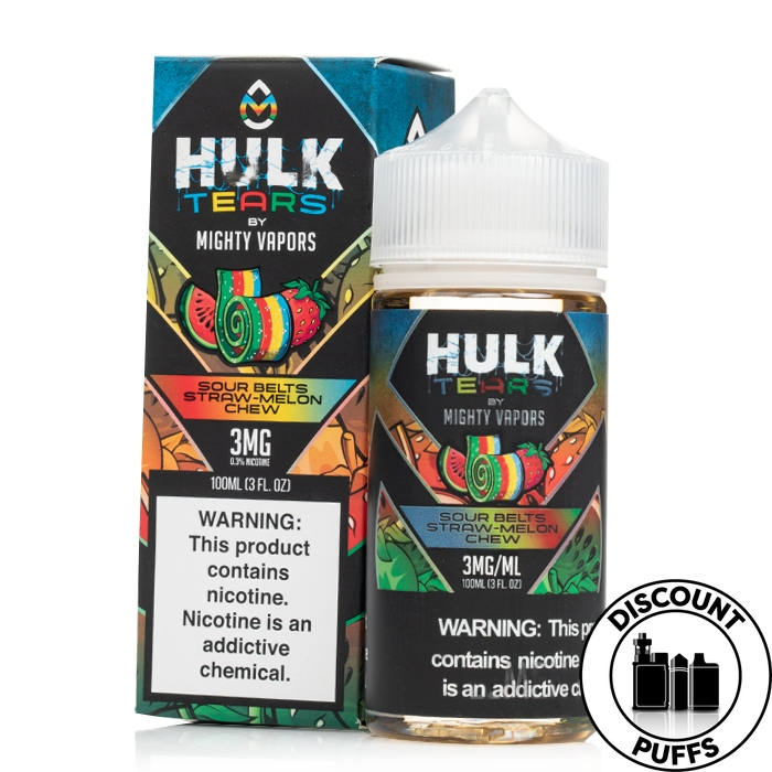 Sour Belts Straw Melon Chew - Hulk Tears Salts - 30mL